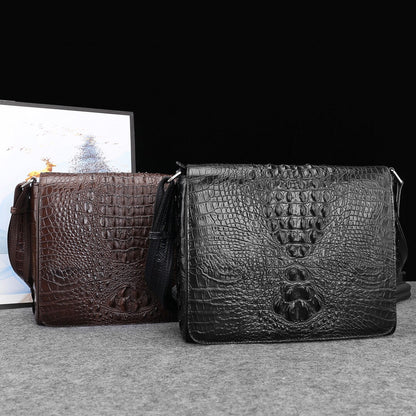 Genuine Crocodile Leather Postal Messenger Bag-0