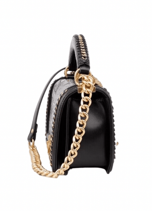 Genuine Crocodile Leather Top Handle Cross Body Flap Chain Bag-1